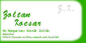 zoltan kocsar business card