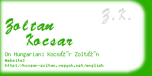 zoltan kocsar business card